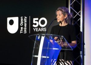 Photograph of Martha Lane Fox standing behind a lectern
