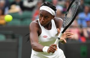 Cori Gauff in action on the tennis court