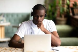 man studying