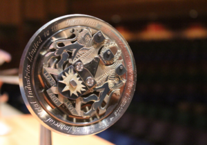An image of the inscription on the The Open University Ceremonial Mace