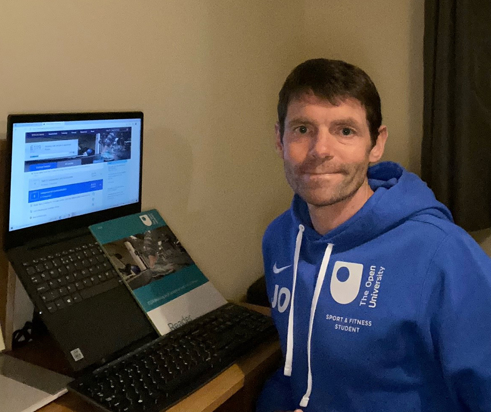 Disabled Veteran John studies for his Open University degree