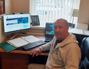 Open University Disabled Veterans Scholarship recipient Roger studying at home