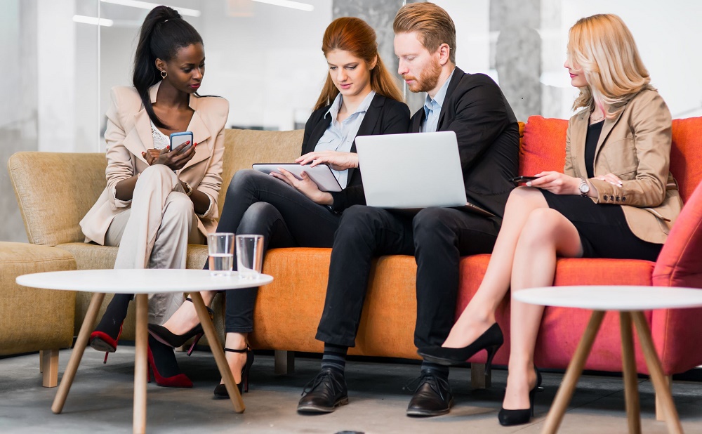 Image of people studying at work