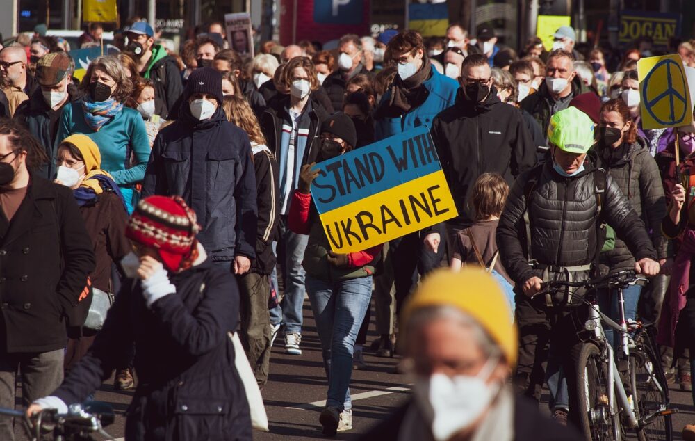 protest supporting Ukraine