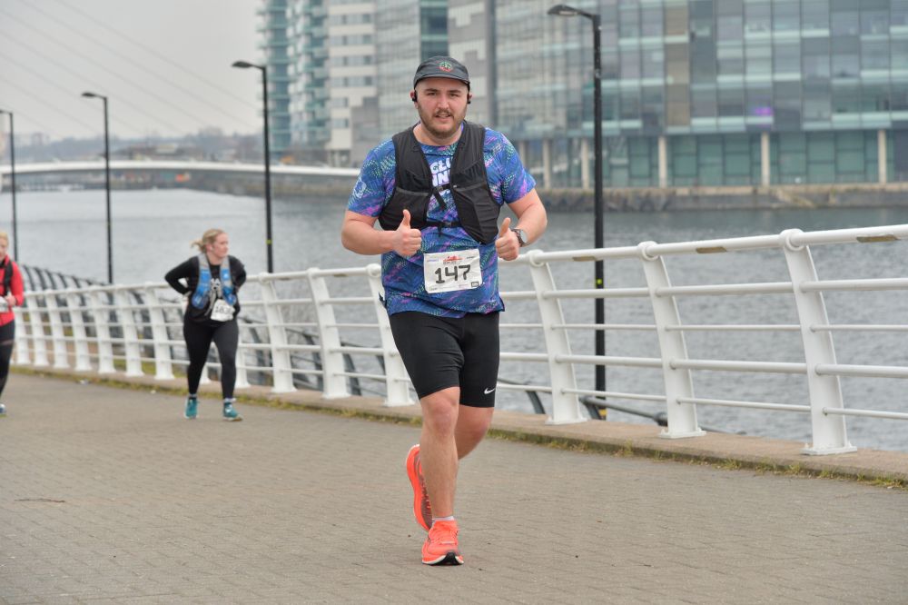 Photo of OU Psychology Masters graduate Jonathan running to raise money for Paul's Place.