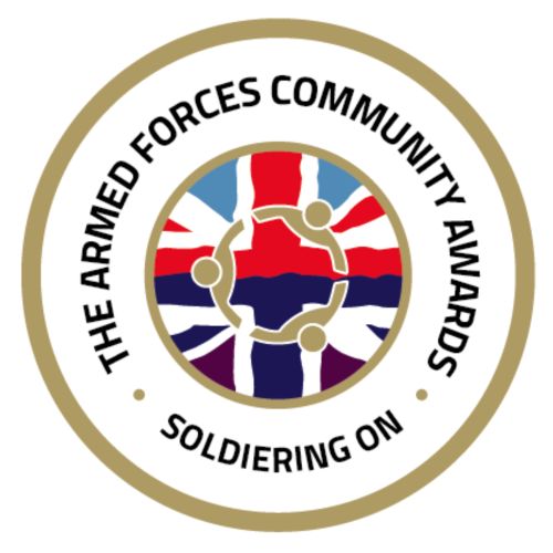 Logo of the Armed Forces Community Awards, Soldiering On.
