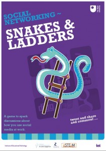 The snakes and ladders of social media. Poster design: Peter Devine
