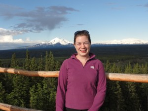 Anne 'on location in the field', in Alaska