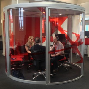 Natalie in the Guardian's podcast recording studio