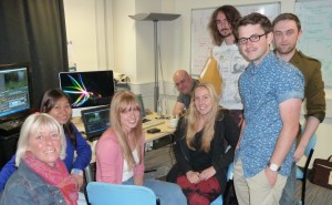 Media Training Workshop, l-r Janet Sumner, Hnin Myint, Mairi Walker, Gerard Giorgi-Coll, Phillipa Smith, Jamie Dorey, Frazer Bird and Tom Ryan