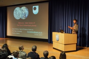 Prof. David Rothery, The Open Univeristy, delivering his lecture