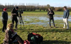 Filming the interview with Professor David Gowing