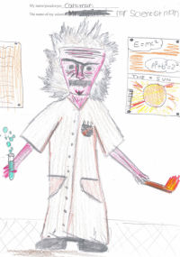 An image of a scientist drawn by a child.