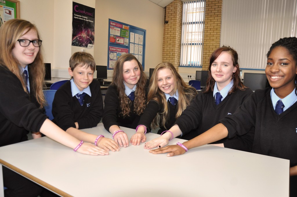 The Design Team, featuring Denbigh School Students, l-r: Lucy Turner, Daniel Roberts, Tiegan Stratford, Emily Banks, Cerys Griffiths, Olusola Ojo. Photo: Mark Russell]