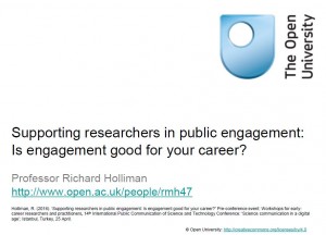 Supporting researchers in public engagement: Is public engagement good for your career?