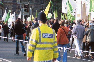 Police officer at march