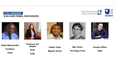Photo shows the slide showing the 5 speakers at this conference