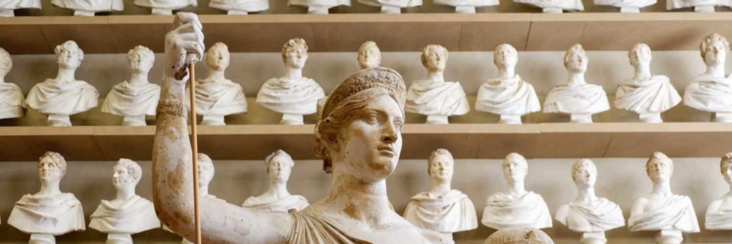 Historical Roman statue and busts