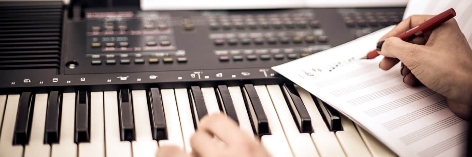 Writing music at a keyboard