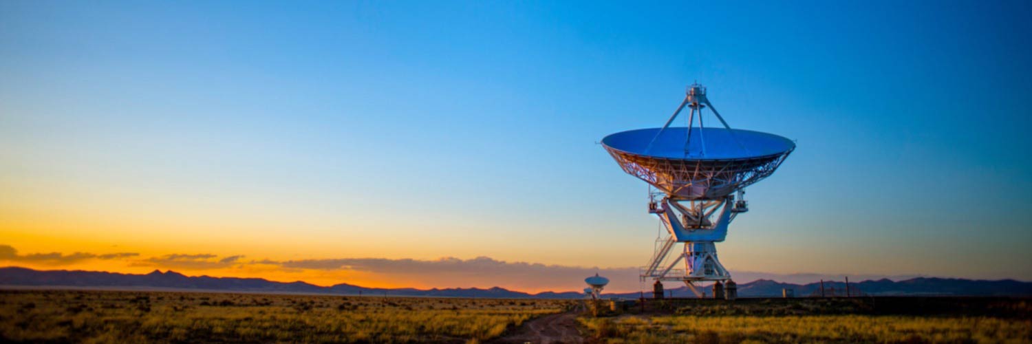 Observatory antennae in a field