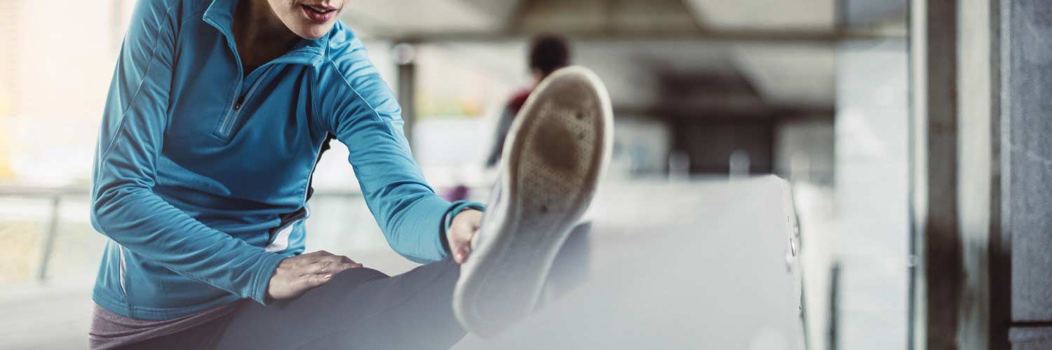 Athlete stretching before a run