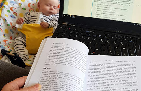 Studying while caring for a baby