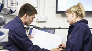 male and female engineers