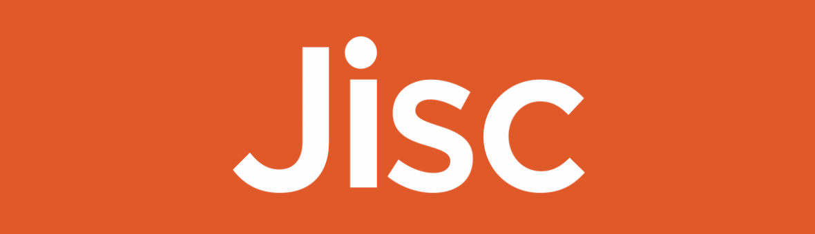 Orange background with the words 'Jisc' displayed centrally in white