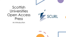 The SCURL logo next to the text 'Scottish Universities Open Access Press - An Introduction'