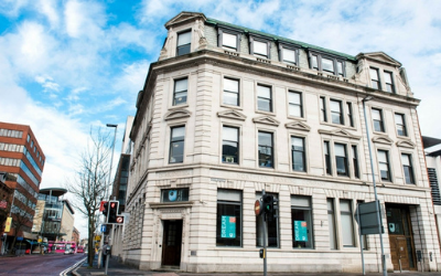 The Open University Belfast Office on the corner of Victoria Street