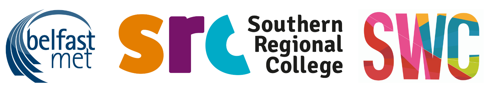 The logos for Belfast Met, SRC, SWC and SERC
