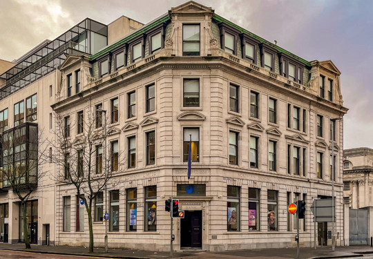 The Open University Belfast Office on the corner of Victoria Street