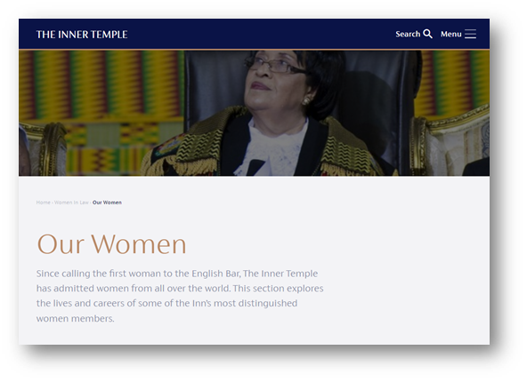 our women - inner temple website image