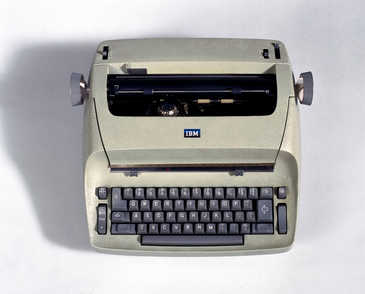 A state-of-the-art IBM electric golfball typewriter