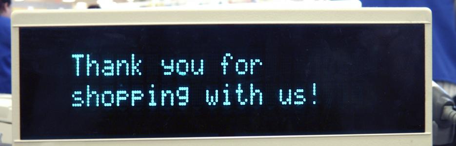 a til screen that says thank you for shopping with us!