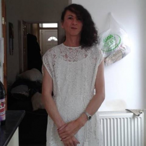 a photo of me at my sister's house on the morning of her wedding.