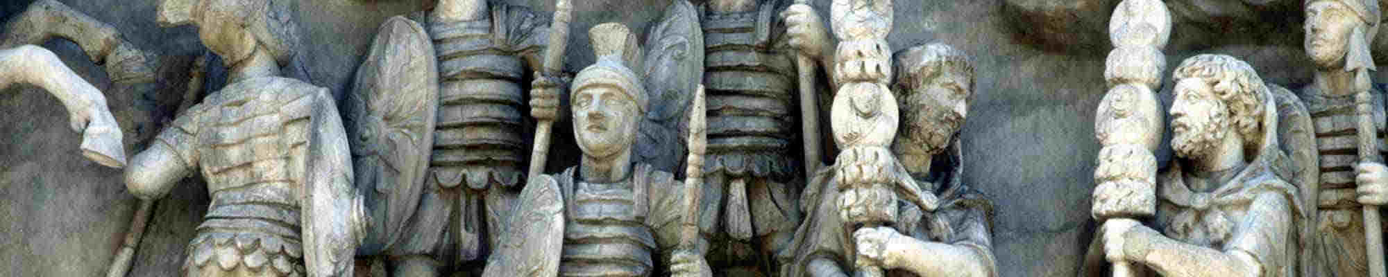 Figures carved in statue in Rome