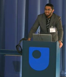 Abdul-wahaab delivering a presentation at the Research Celebration Day