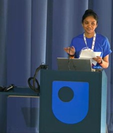 Anushree Srivastava reciting her poem