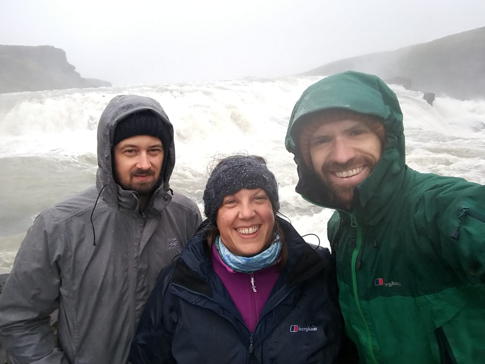 Ben, Claire and Mark in Iceland