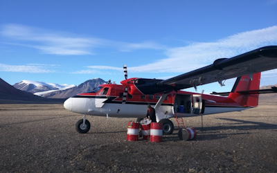 A Twin Otter prepares to fly us and our samples off Axel Heiberg