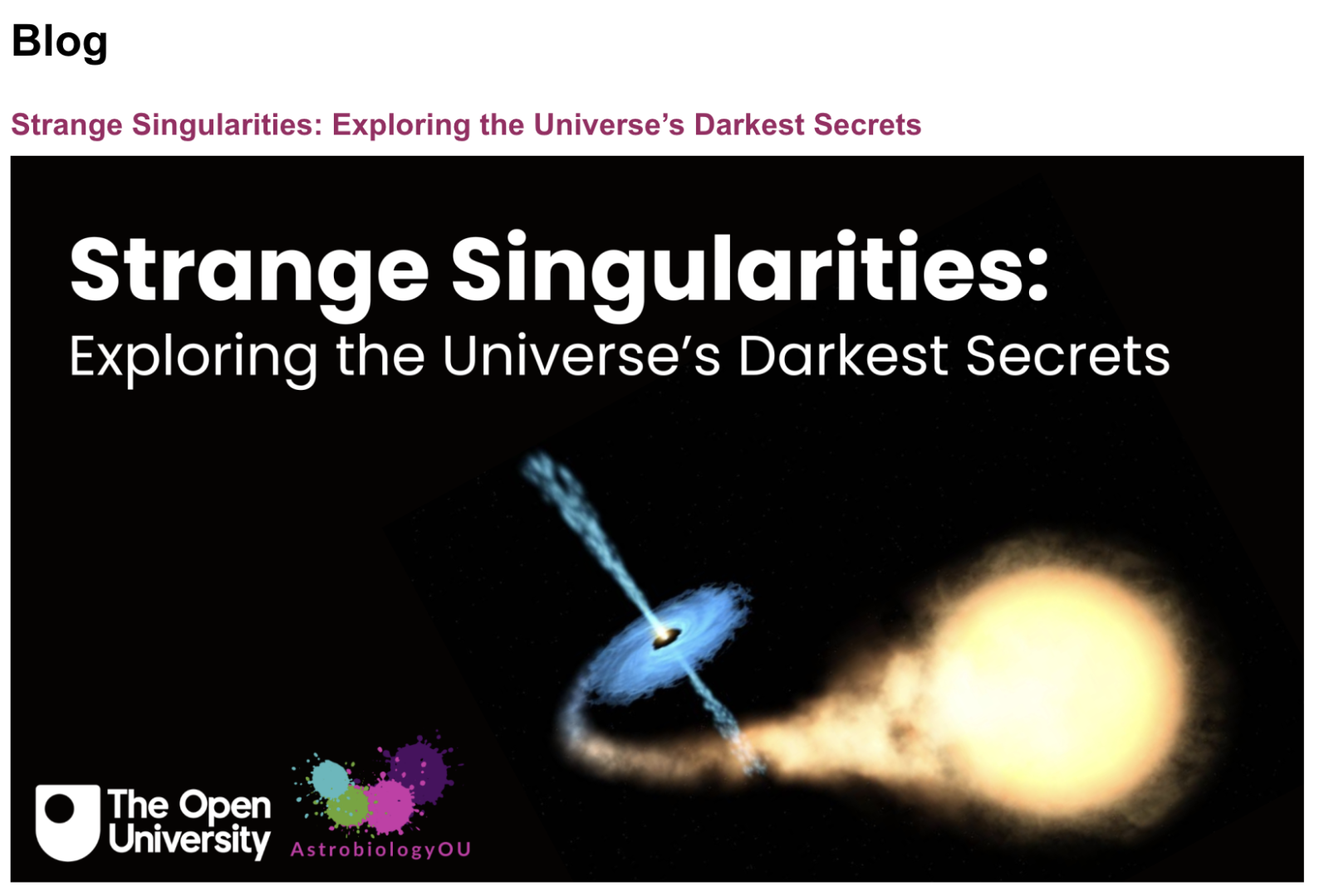 Screenshot of the Strange Singularities: Exploring the Universe's Darkest Secrets