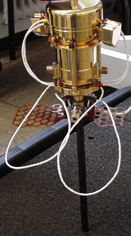 PP electrode (brown mesh) mounted on MUPUS