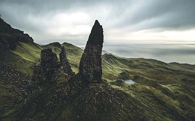 A mountainous landscape on the Isle of Skye ©BBC