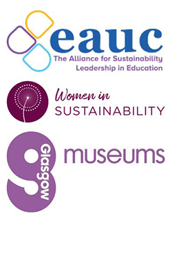 EAUC, Women in Sustainability, and Glasgow Museums logos