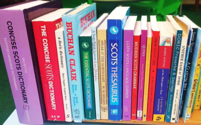 Photo of books about Scots language