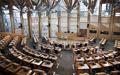 The Scottish Parliament's debating chamber