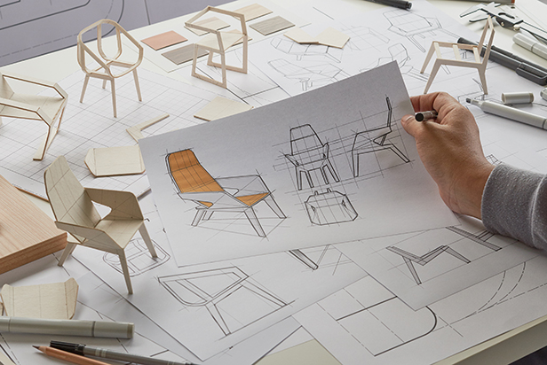 Designer sketching drawing design development product plan