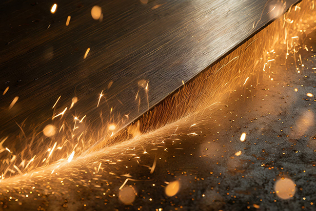 Sheet metal cutting with sparks
