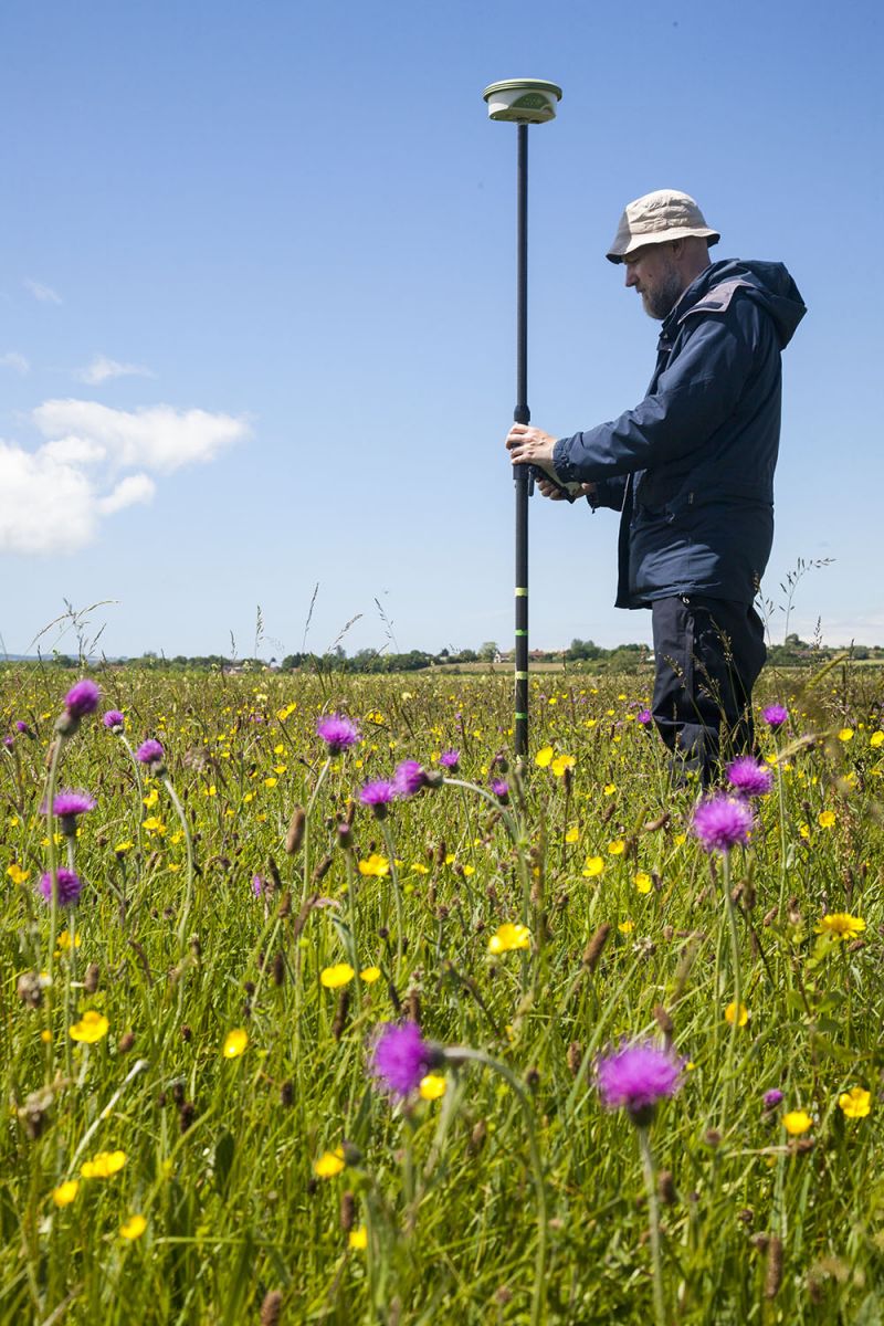 Mike Dodd using GPS in the field